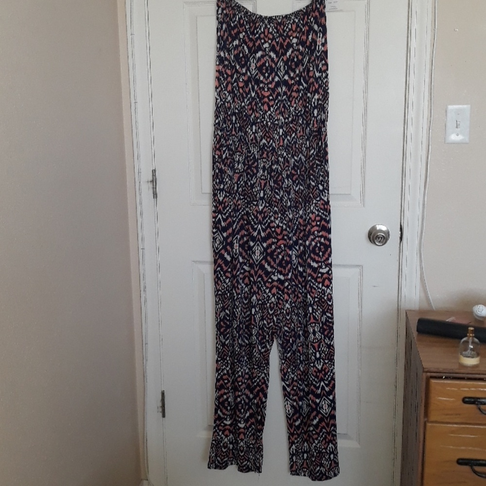 Strapless painted jumpsuit